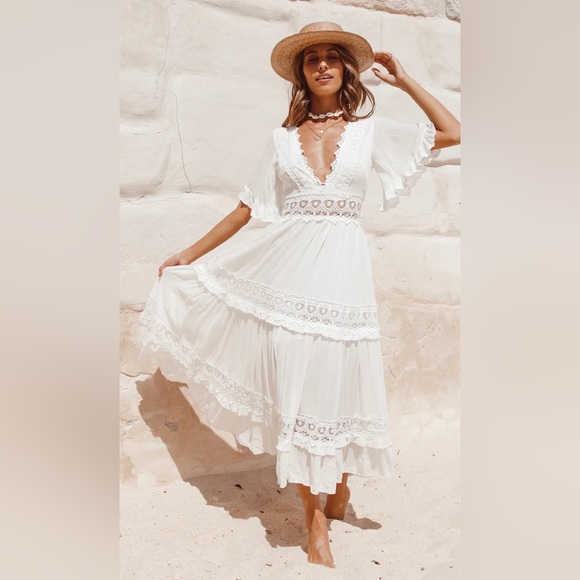Fortunate One Dresses & Skirts - Fortunate One Cowboy Midi Dress White